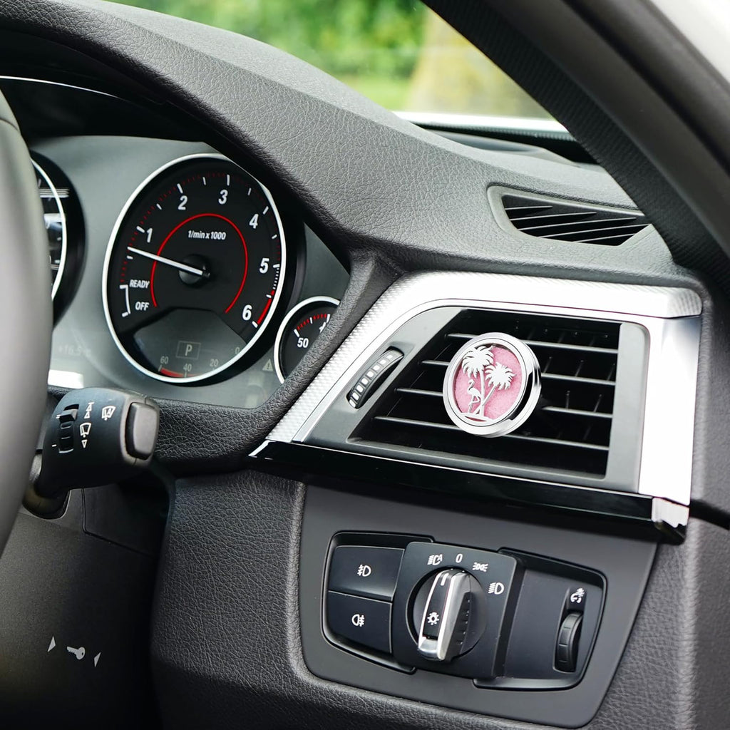 Car Diffuser Vent Clip 30mm Aromatherapy Essential Oil Automotive Diffuser Air Fresheners Vent Clips Car Accessories for Women Birthday Gifts (Flamingo)