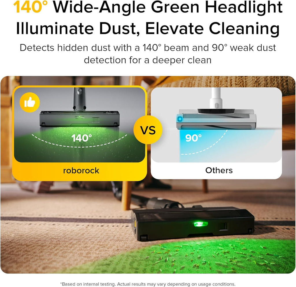 roborock H60 Ultra Cordless Stick Vacuum Cleaner, Upgraded 210AW Suction Stick Vacuum with 90-Min Runtime, 90° Bendable Tube, LED Dust Detection, Vacuum Cleaners for Carpets, Hard Floors & Pet Hair