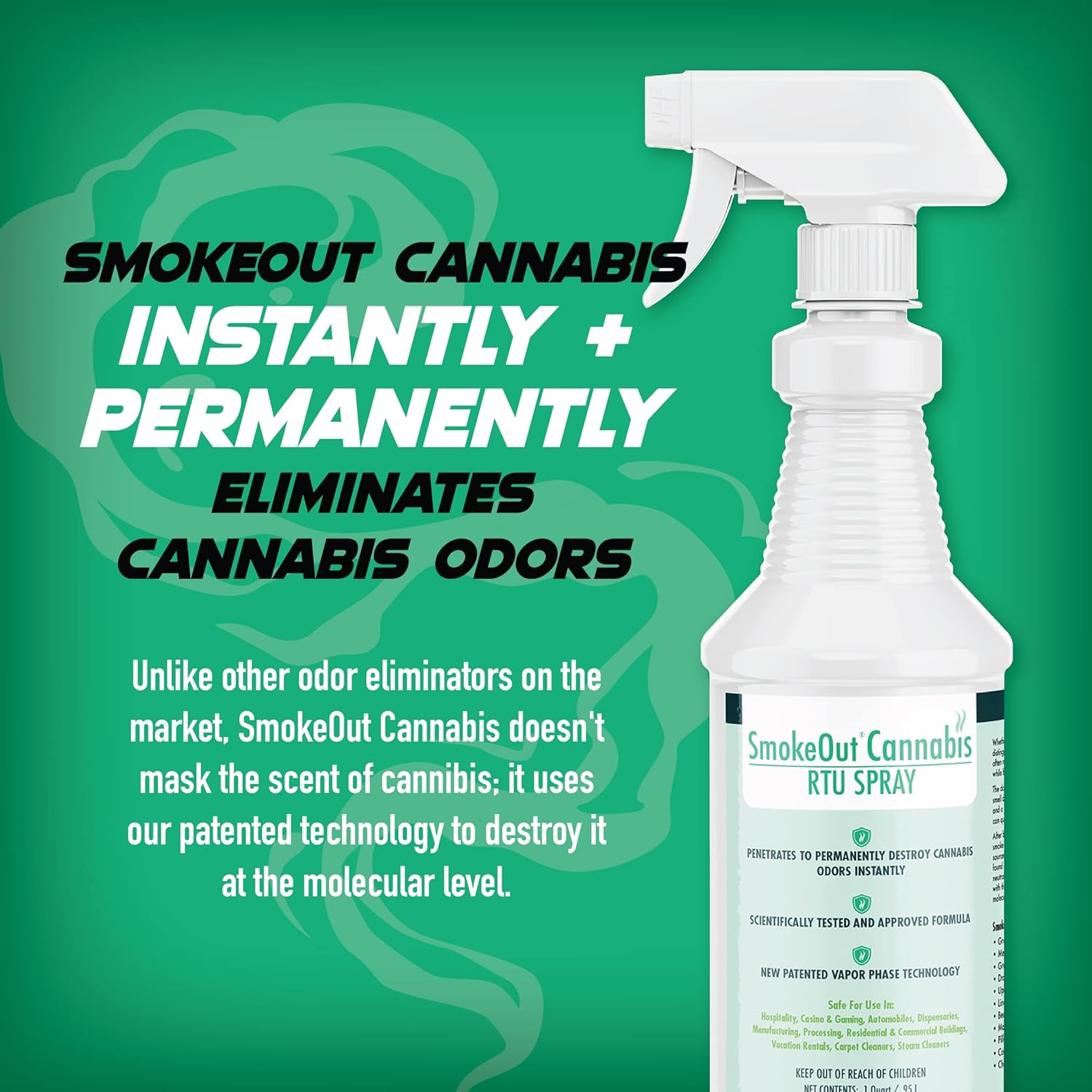 SmokeOut - Commercial Strength Odor Eliminator - Neutralizer, Deodorizer, Odor Remover (32 ounce)