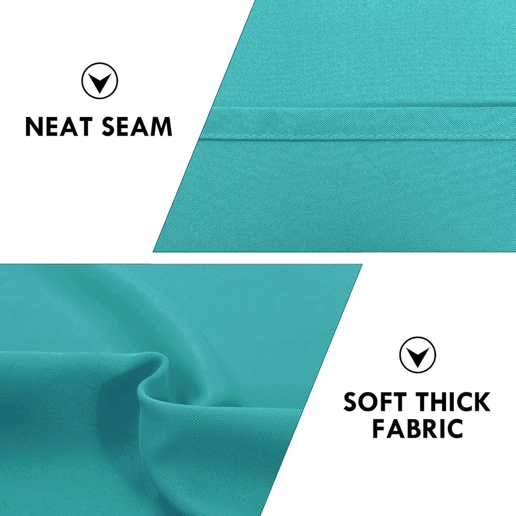 DWCN Blackout Curtains for Living Room Thermal Insulated, Energy Saving & Noise Reducing Bedroom Curtains, Peacock Blue, W 52x L 45 Inch, Set of 2 Rod Pocket Curtain Panels