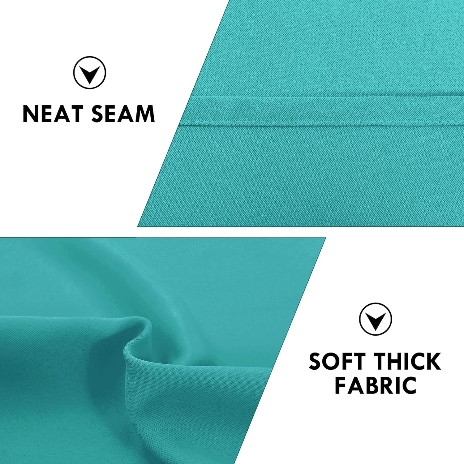 DWCN Blackout Curtains for Living Room Thermal Insulated, Energy Saving & Noise Reducing Bedroom Curtains, Peacock Blue, W 52x L 45 Inch, Set of 2 Rod Pocket Curtain Panels