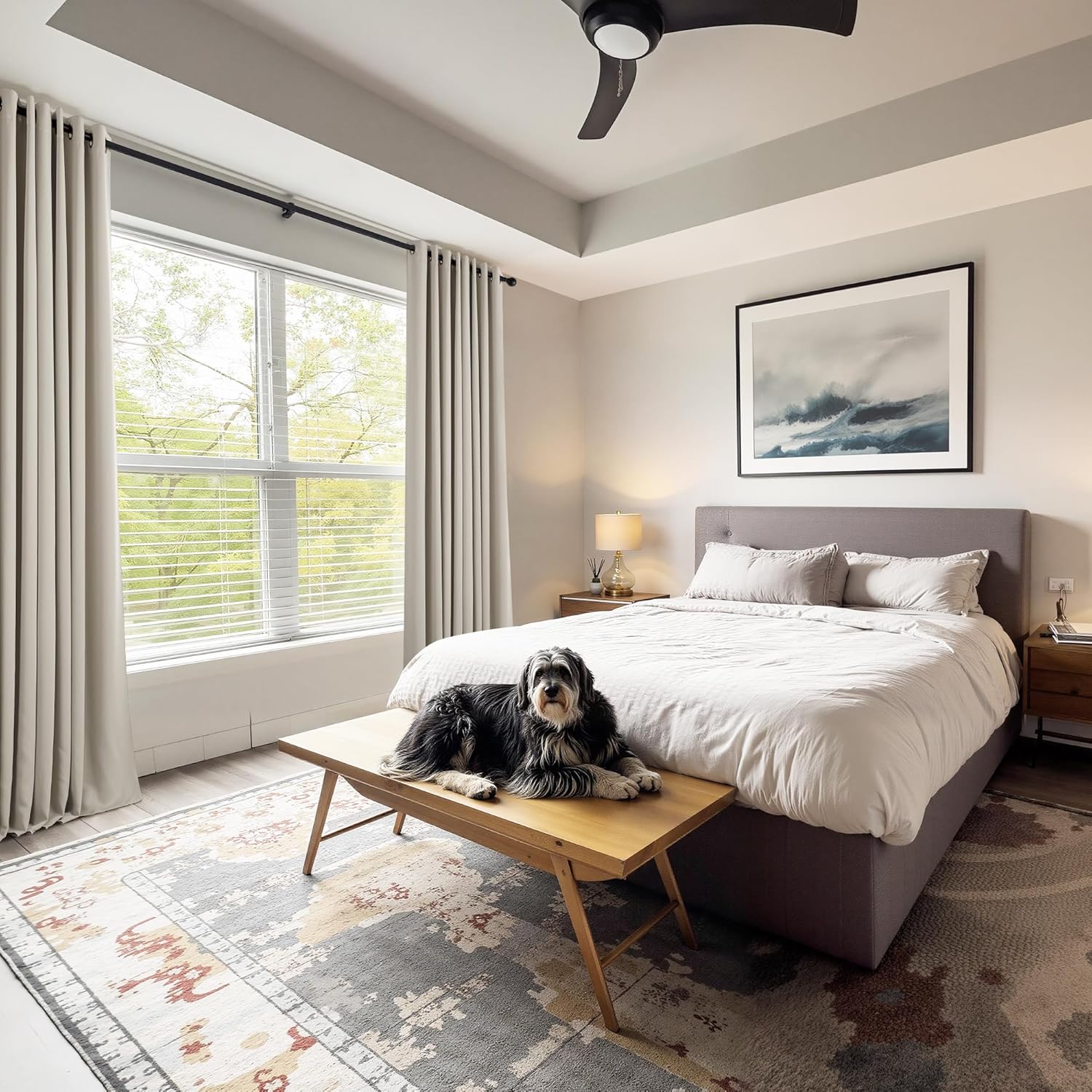 PONY DANCE Blackout Curtains for Bedroom - Double Pieces Thermal Insulated Drapes Noise Reducing Solid Grommet Top Window Curtain Panels for Home Decoration and Doorway, 55 x 80 inch, Cream, 1 Pair