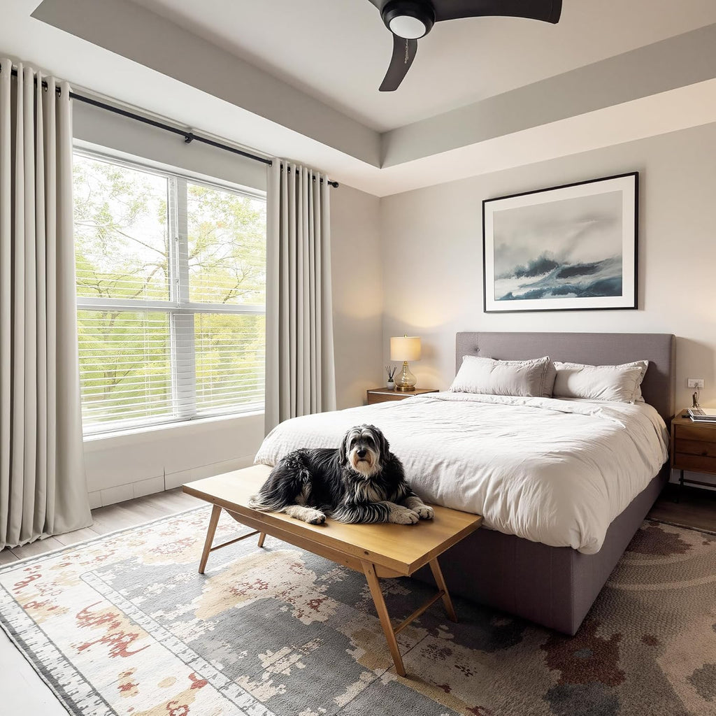 PONY DANCE Cream Blackout Curtains 45 inch Length 2 Panel Set- Thermal Insulated Grommet Curtain Panels for Kitchen/Bedroom/RV Camper Closet Basement, 42 by 45 Inches Long