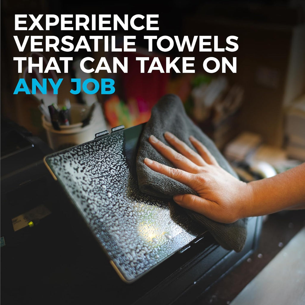 The Rag Company - All-Purpose Microfiber Terry Cleaning Towels - Commercial Grade, Highly Absorbent, Lint-Free, Streak-Free, Kitchens, Bathrooms, Offices, 300gsm, 12in x 12in, Lavender (12-Pack)