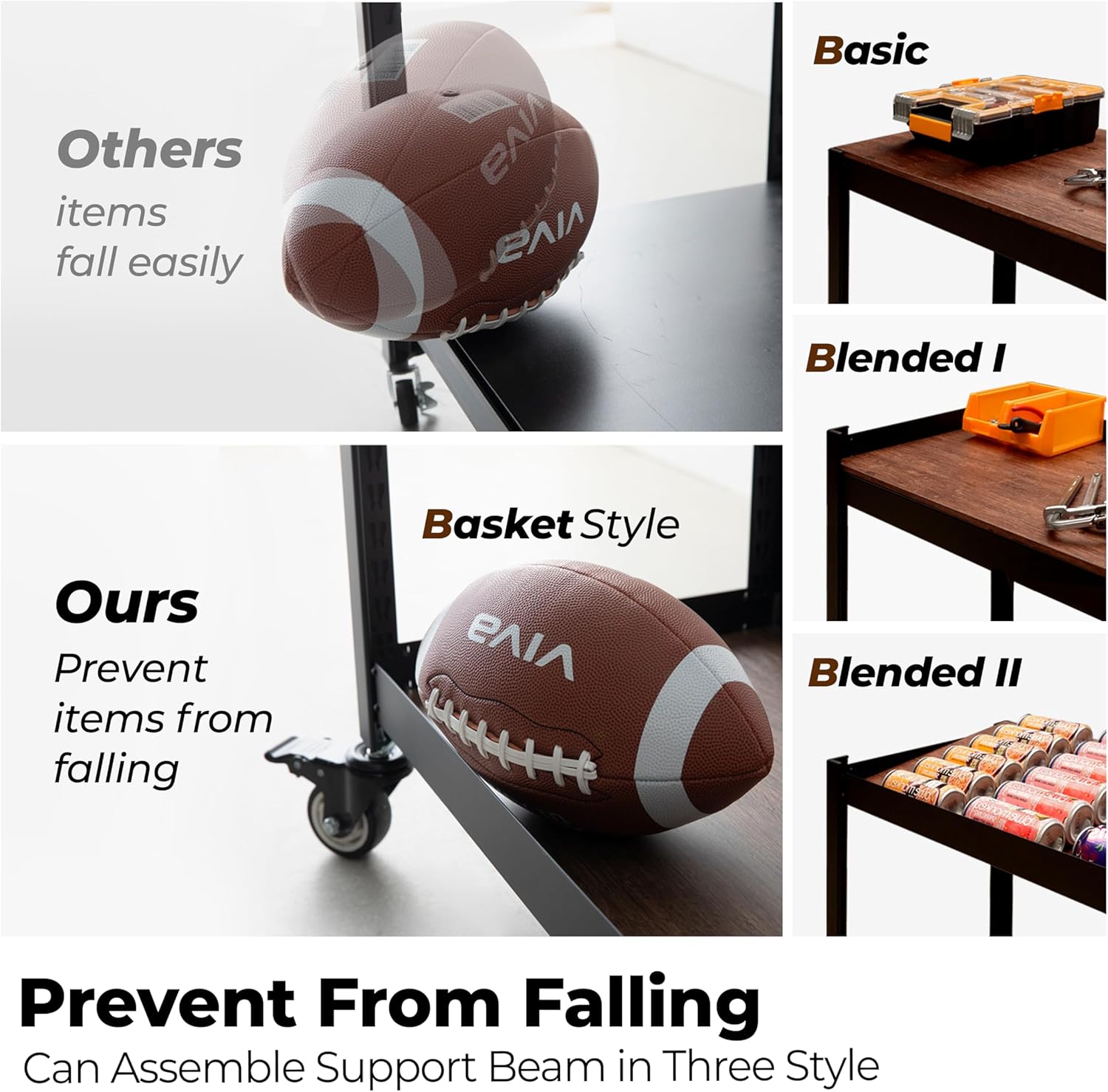 HOMEDANT House 5-Tier Metal Rolling Cart Shelf Rack Casters Heavy Duty Wheel Shelving Unit Adjustable Utility Storage Shelves Organizer Shelf Kitchen Garage 24.4" W x 16.5" D x 62.2" H 10Pack