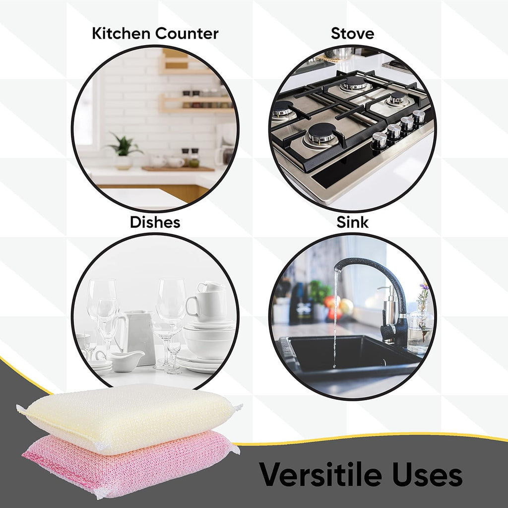 Superio Nylon Cleaning Pad, Dish Scrubbers, Multi Surface Scratch- Free Scour Sponge for Stainless Steel, Copper cookware, China, Dishes and plasticware (2)