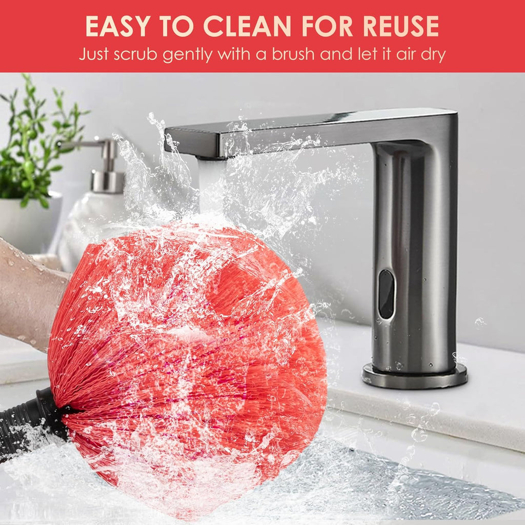 6-24 FT Cobweb Duster with Extension Pole, 30 FT High Reach Spider Web Brush with Telescopic Pole, Extendable Duster with 2 Outdoor Cobweb Brushes, Duster for High Ceiling