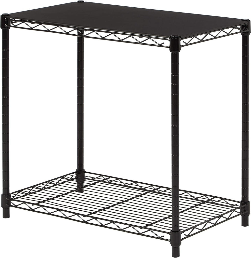Amazon Basics 2-Shelf Stackable Storage, 13.3" D x 23.2" W x 22.2" H, Black