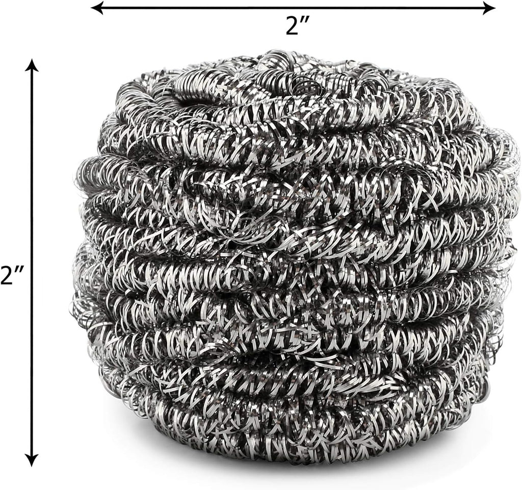 12 Pack Stainless Steel Scourers by Scrub It – Steel Wool Scrubber Pad Used for Dishes, Pots, Pans, and Ovens. Easy scouring for Tough Kitchen Cleaning.