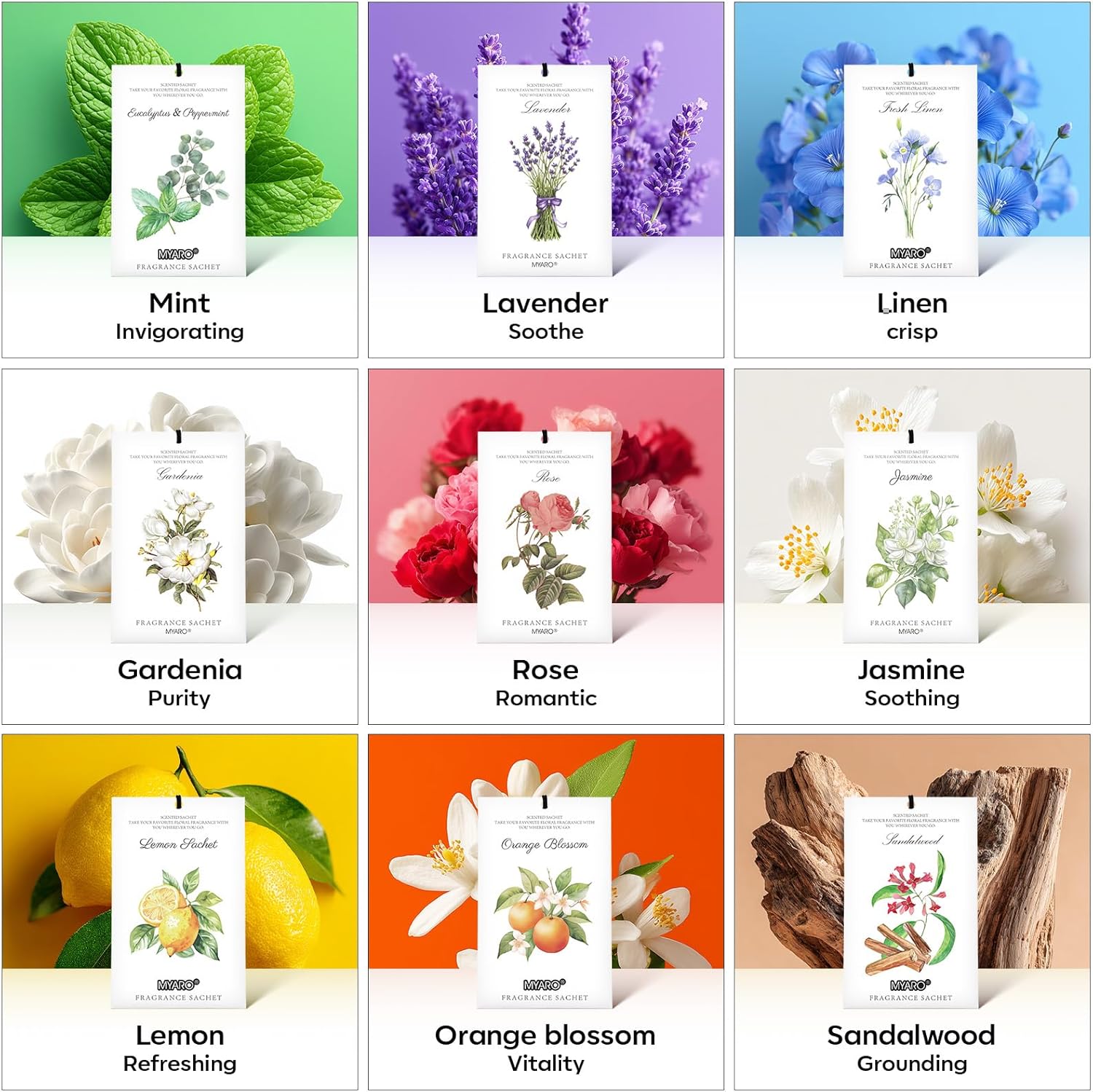 12 Pcs Rose Sachets Long Lasting Air Freshener Fragrance Potpourri Bags Odor Eliminator for Home Closet Drawer Deodorizer