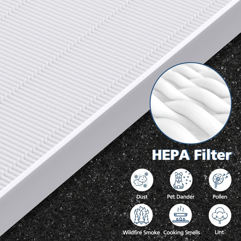 2 Pack C545 HEPA Replacement Filter S Compatible with Winix C545 Air Purifier, Replaces Part 1712-0096-00 and 2522-0058-00, 2 HEPA Filter + 8 Activated Carbon Filters