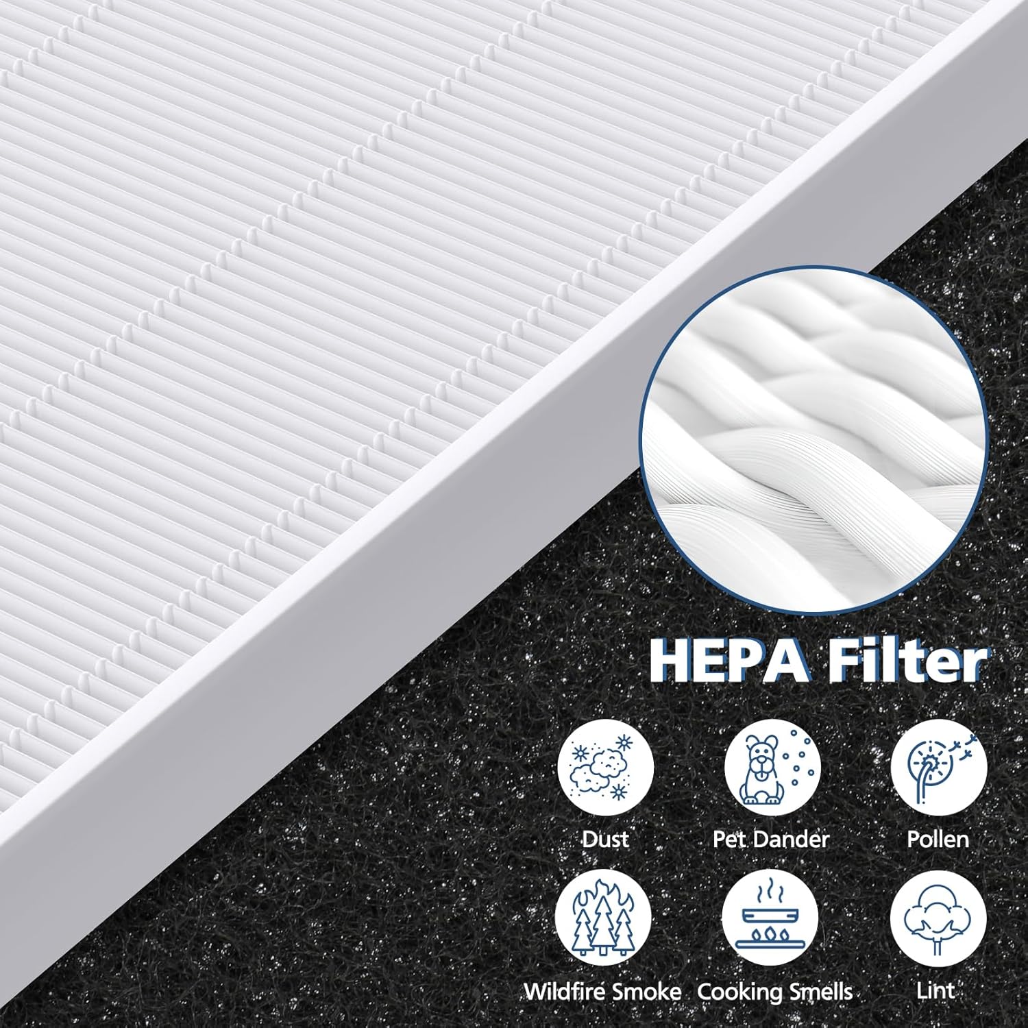 2 Pack C545 HEPA Replacement Filter S Compatible with Winix C545 Air Purifier, Replaces Part 1712-0096-00 and 2522-0058-00, 2 HEPA Filter + 8 Activated Carbon Filters