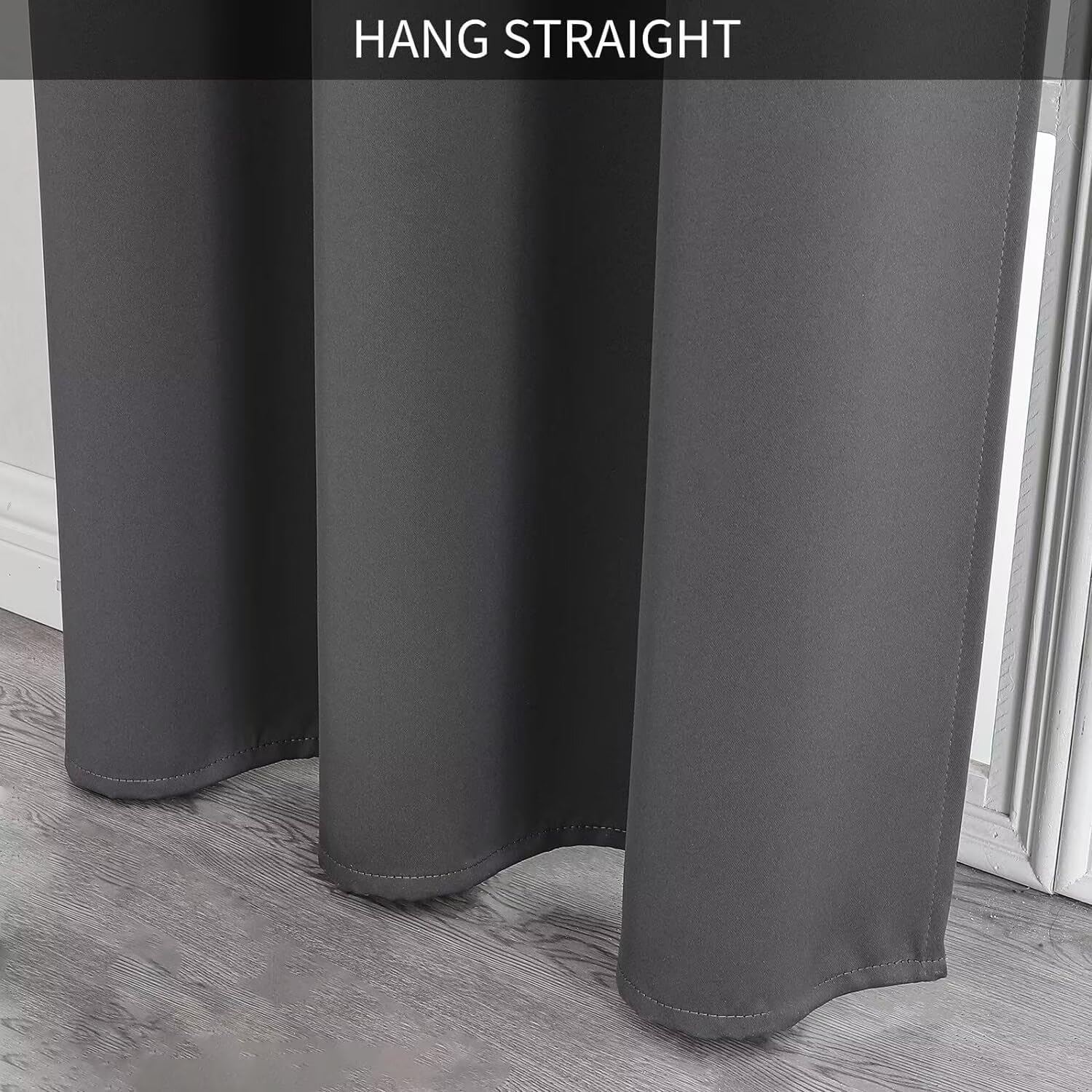 Joydeco Custom Size Door Curtains, Closet and Bedroom Doorway Curtains (Grey)