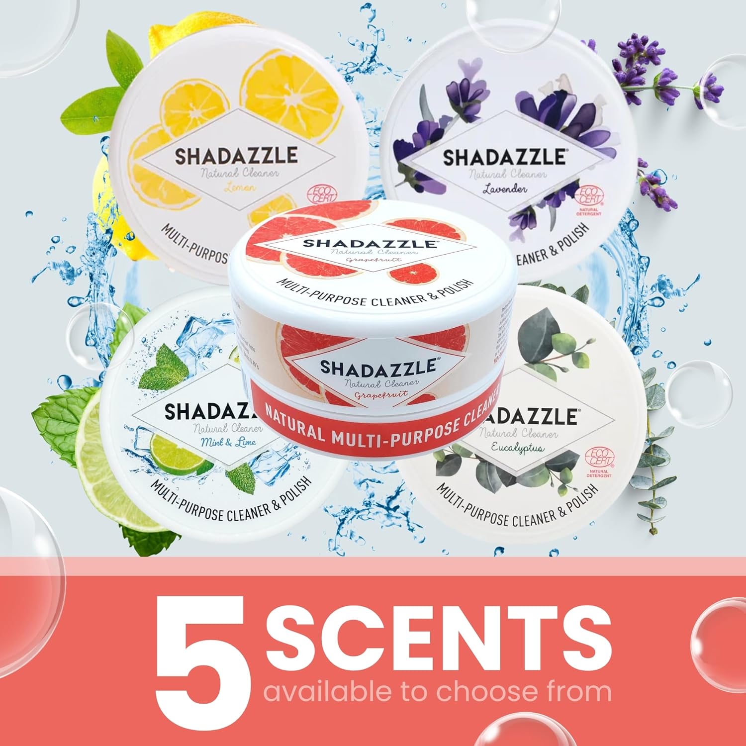 Shadazzle Natural All Purpose Cleaner and Polish – Eco friendly Multi-purpose Cleaning Product (2 Pack, Grapefruit)