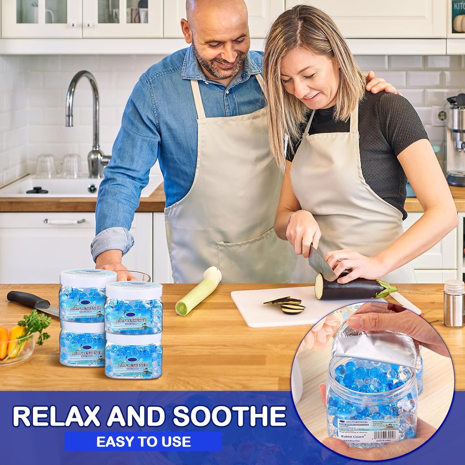 12 Pcs Air Freshener Gel Bulk Odor Eliminator Gel Beads 8 oz Long Lasting Air Freshener Beads Eliminates Odors in Home Bathrooms, Cars, Boats, Rvs and Pet Areas(Sea Aroma)