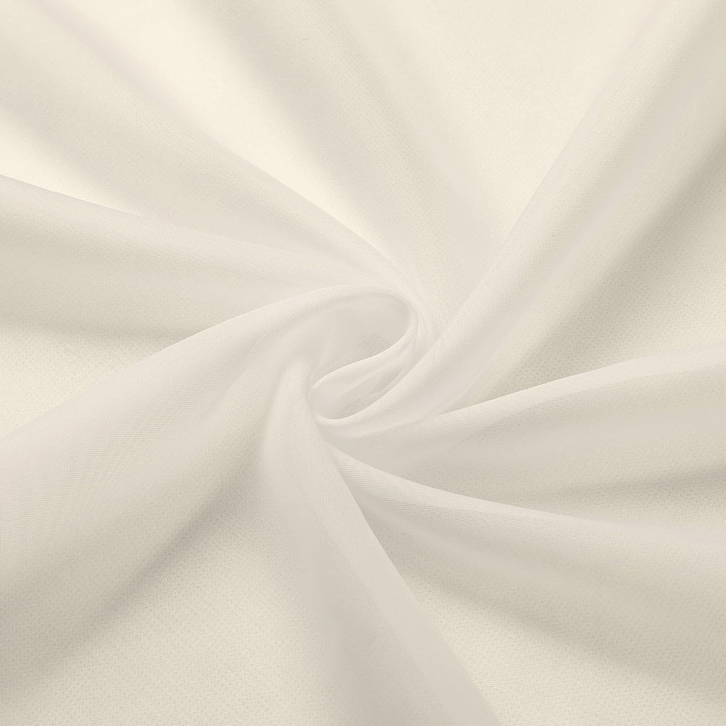 Chyhomenyc Cream Sheer Valances for Windows 2 Pack, Small Window Curtains for Living Room Bathroom Cafe Laundry Basement, Modern Top Dual Rod Pocket Voile Curtain, 42W x 14L inches