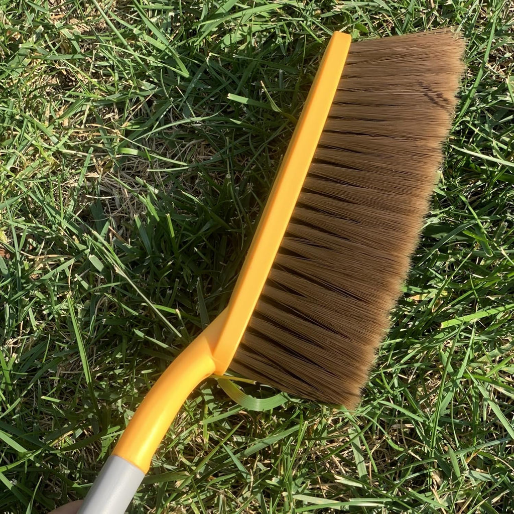 1 Pack 15" Hand Broom Brush,Soft Bristle Cleaning Brush,Counter Brush, Crumb Debris Sweeping Brush,Dusting Brush,Comfort for Car Bed Couch Desk Sofa Furniture Clothes,Small Particles Hair Remover