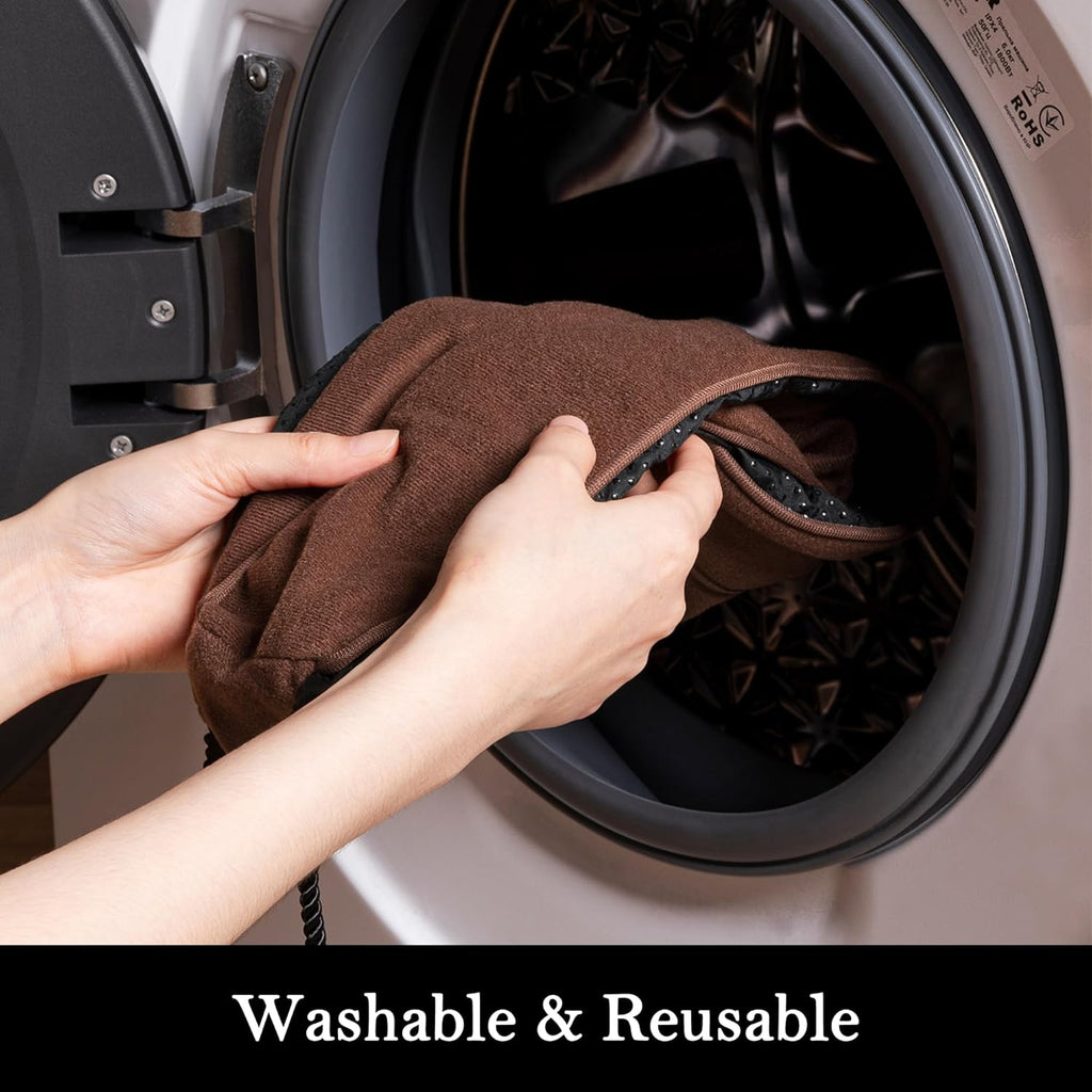 Sunolga 32" Door Draft Stopper Blocks Hot and Cold Air with Removable Washable Cover for Gaps Up to 3", All-Season Seal for Noise, Door Sweep for Bottom of Door and Window, Home Essentials, Coffee