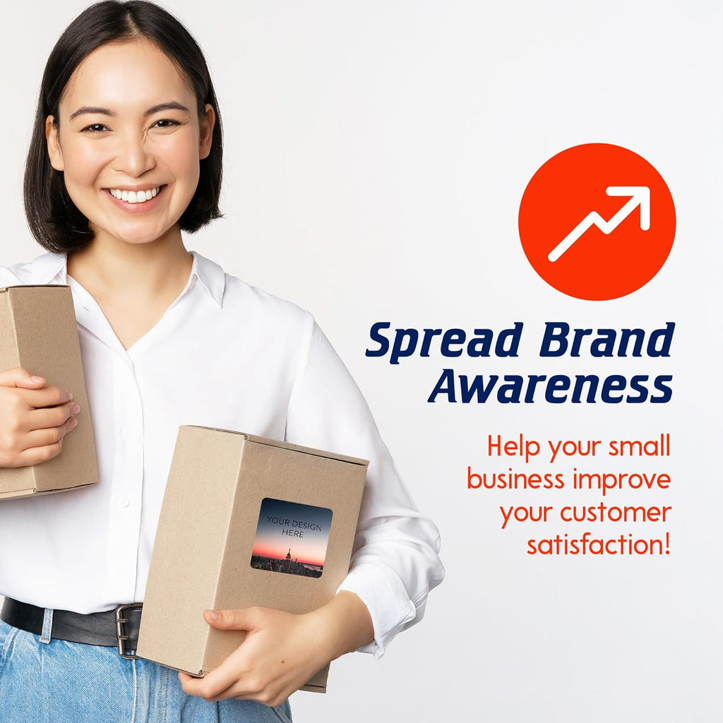 100 Custom Vinyl Stickers - Upload Your own Image, Text, Design, Logo - Personalized Logo Labels for Handmade, Packaging, Bottle, Jars, Candle, Brand Stickers (City, 3x3 Square)