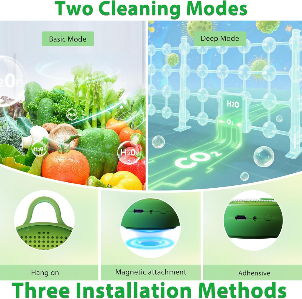 Refrigerator Deodorizer Odor Eliminator, Last for 10 Yeas Fridge Deodorizer Compact Fridge Freshener Deodorizer More Effective Than Baking Soda Bamboo Air Purifying Bags,Grass Green
