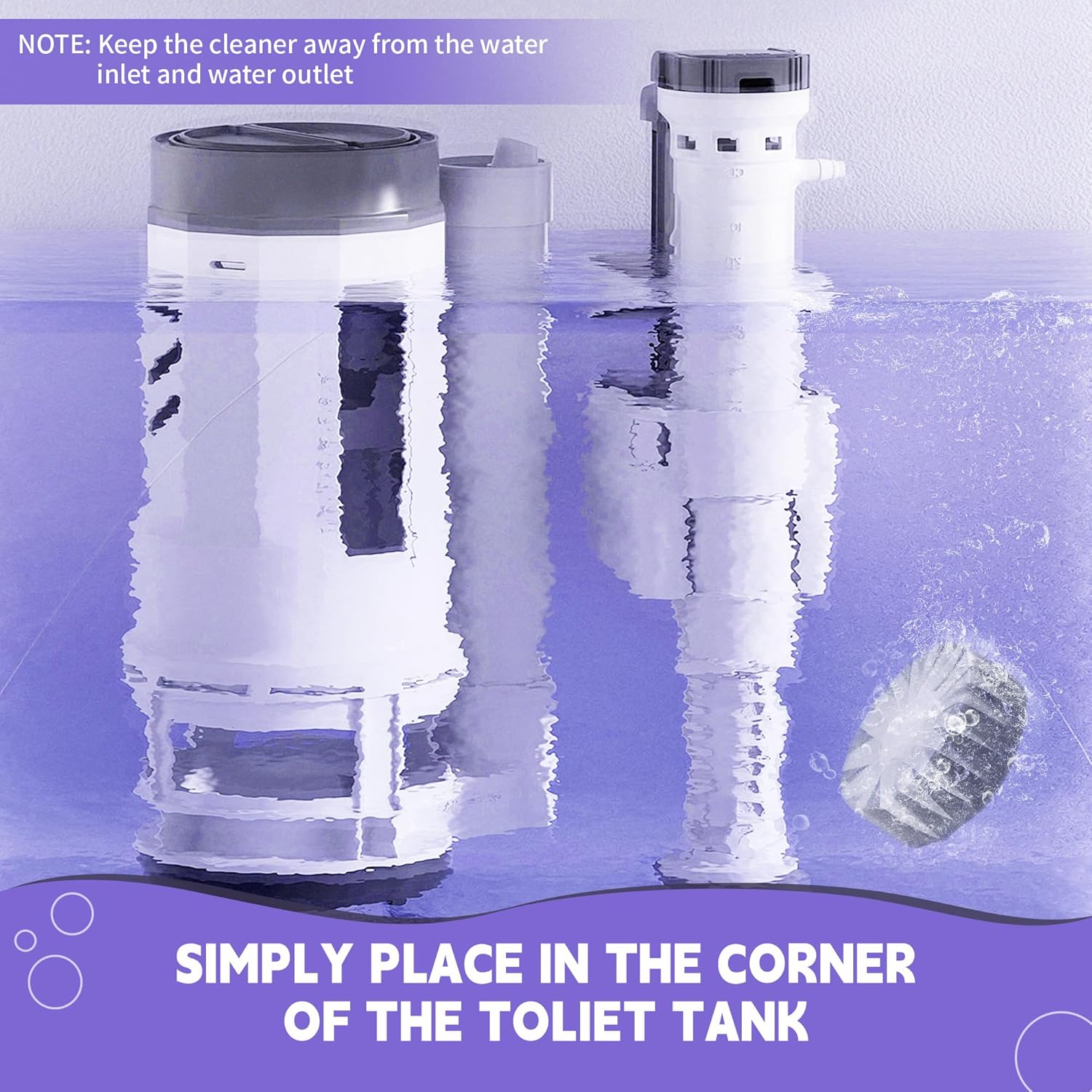 Toilet Bowl Cleaner Tablets, Automatic Toilet Bowl Cleaners, Long-Lasting Toilet Tabs Drop in Tank for Deodorizing & Descaling, Purple, 40 Packs