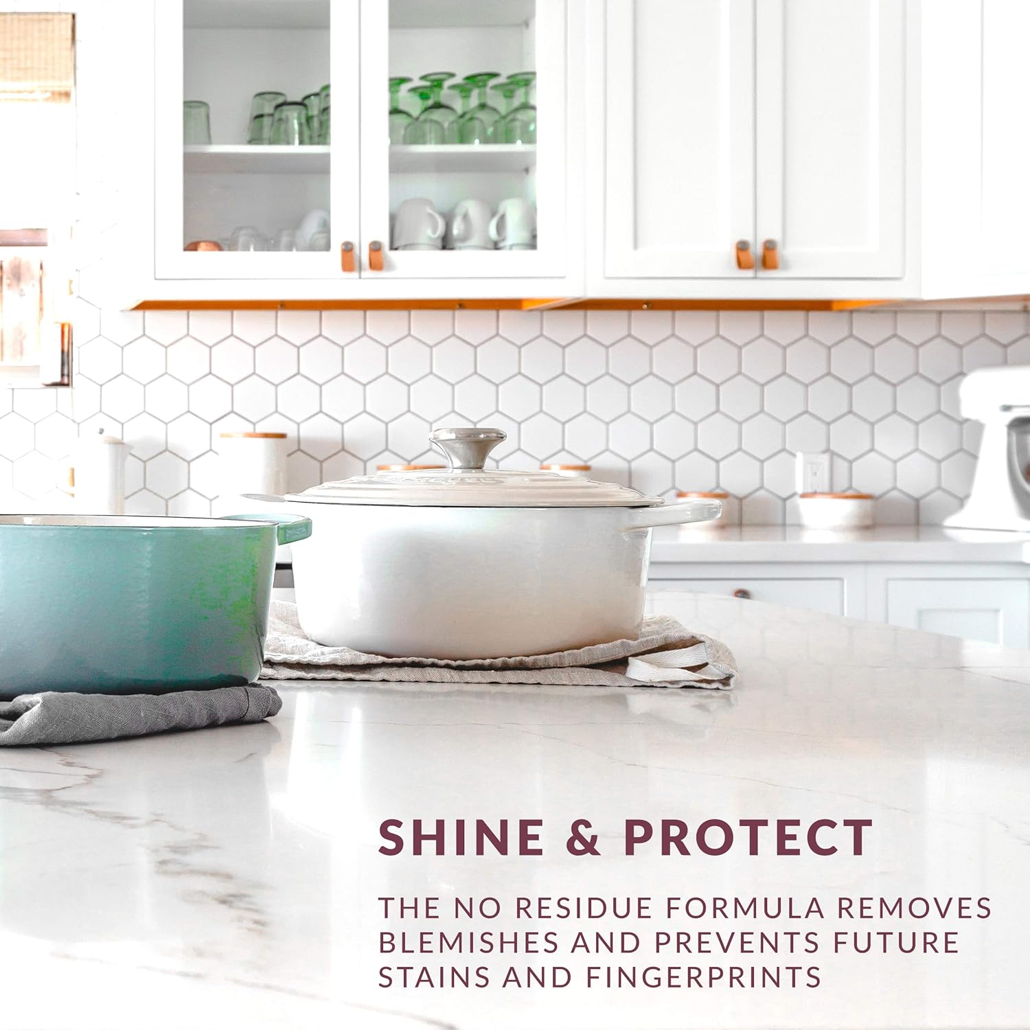 HOPE'S Countertop Restoration Polish, Streak-Free Kitchen Counter Cleaner, No Buildup Countertop Cleaner, Quartz, Marble, Corian, Composite, and Granite Cleaner and Polish, 8 Fl Oz, Pack of 2