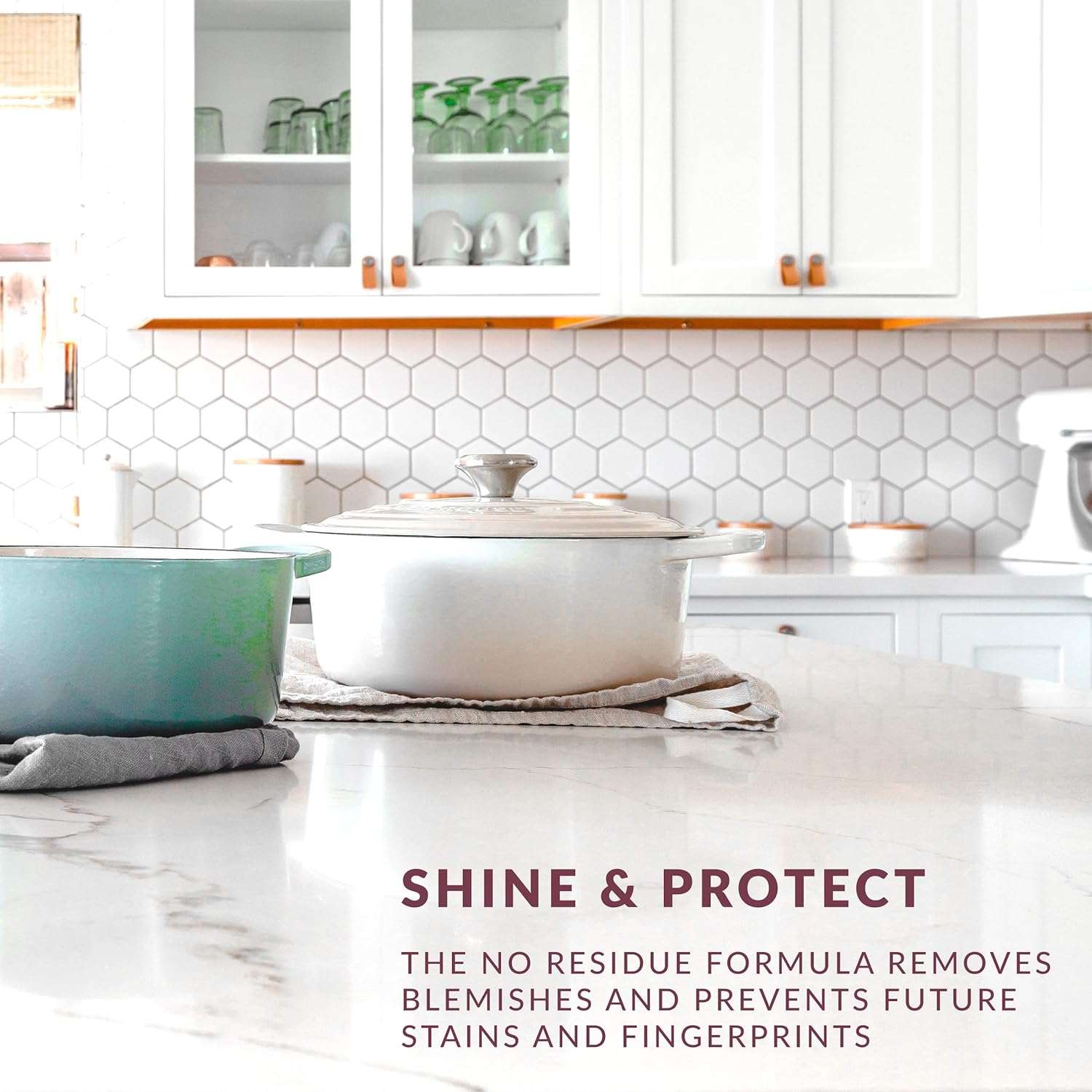 HOPE'S Countertop Restoration Polish, Streak-Free Kitchen Counter Cleaner, No Buildup on Countertops, Quartz, Marble, Corian, Composite, and Granite Polish, 8 Fl Oz, Pack of 4