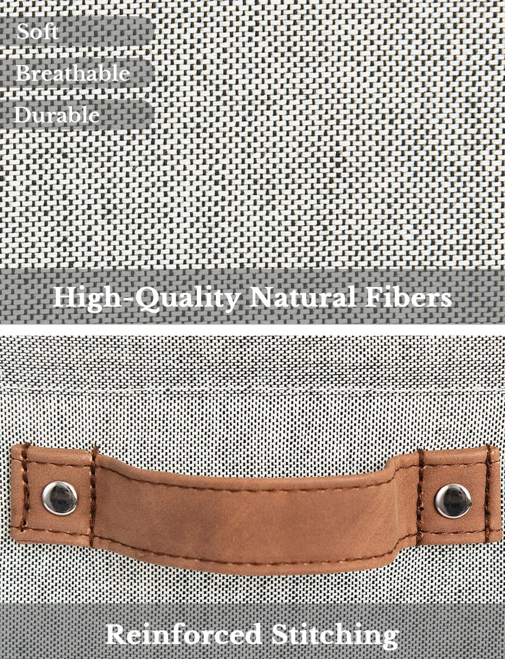 StorageWorks 13x13 Inches Storage Cube, Fabric Storage Bins with PU Handles, Collapsible Organizer Baskets for Closet, Gray, 4-Pack