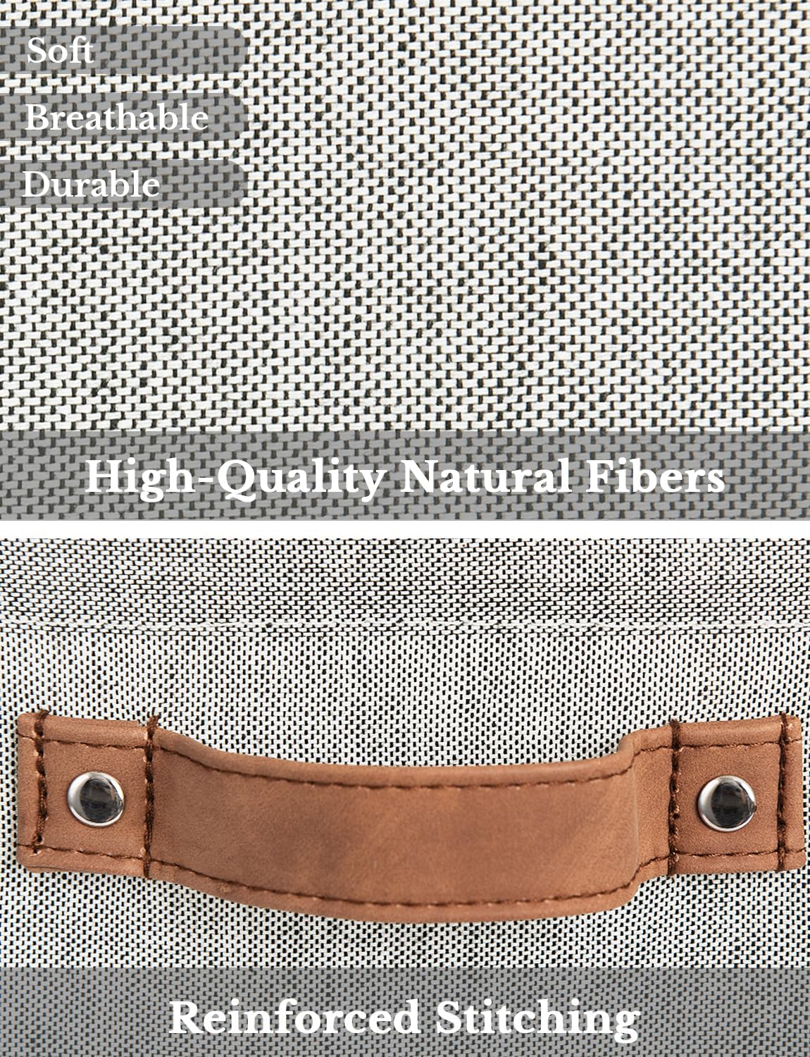 StorageWorks 13x13 Inches Storage Cube, Fabric Storage Bins with PU Handles, Collapsible Organizer Baskets for Closet, Gray, 4-Pack