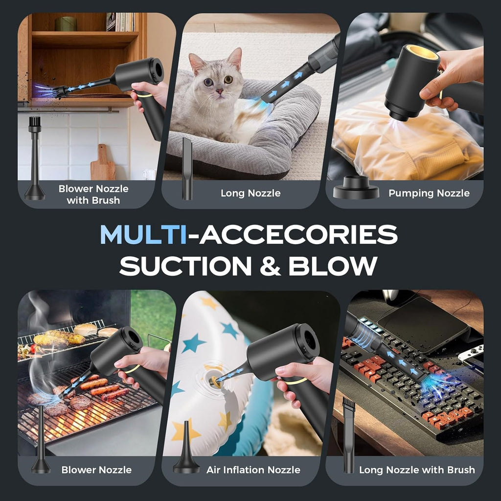 Car Vacuum Portable Cordless, Handheld Vacuum Cordless 15Kpa, Hand Vacuum Ultra-Quiet (75dB), 21min Runtime, Lightweight (1.25 lbs) for Car, Pet Hair, Home