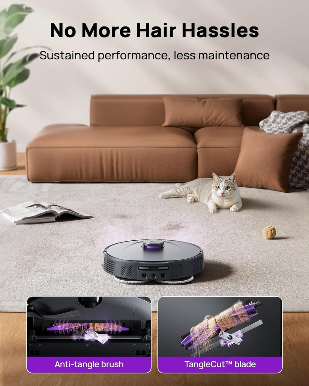 3i P10 Ultra Robot Vacuum and Mop Combo, Extendable Pad for Edge & Corner Mopping, 18000 Pa Suction Deep Cleaning, Auto Hot Water Washing & Drying, Self-Emptying, Self-Refilling, AI Obstacle Avoidance