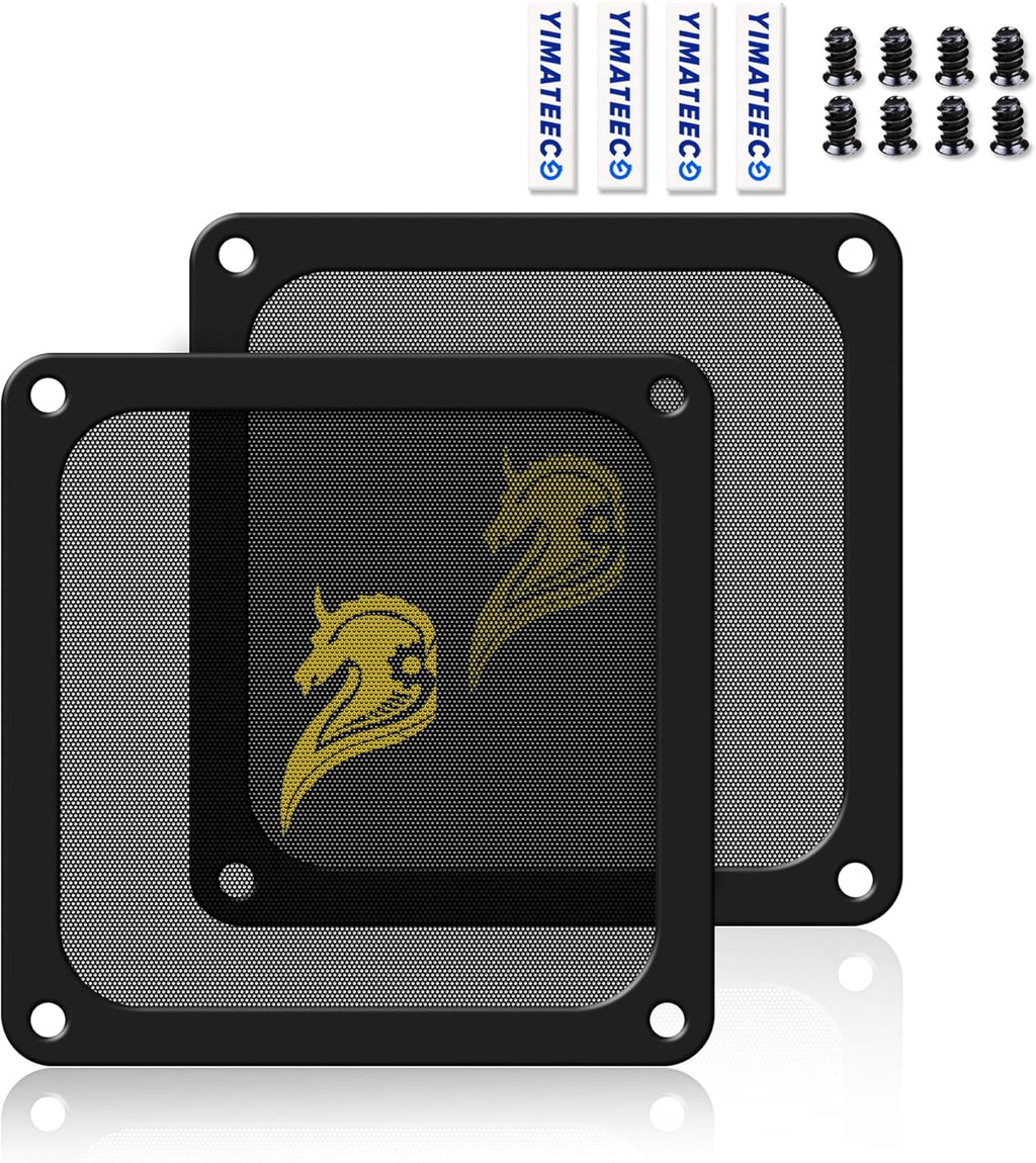 140mm Fan Filter PC Dust Filter Computer Fan Grills Dust Mesh Magnetic Frame PC Case Cover Dustproof PVC 50 Mesh(PVC, Gentleman Aesthetic, 140 * 140mm, 2pcs, Black)