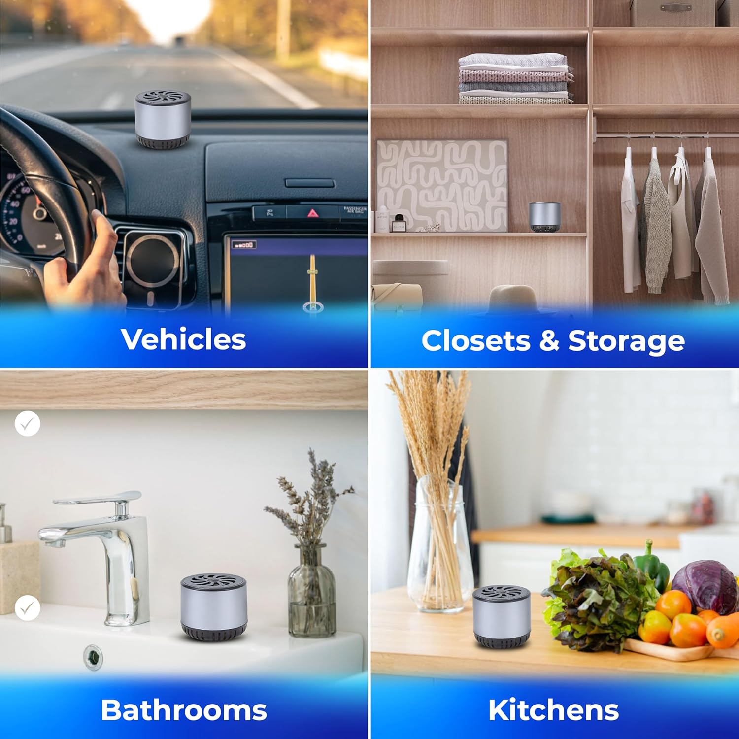 Refrigerator Deodorizer - Single Pack - Fridge Smell Eliminator Lasts for 10 Years -18ft3 Capacity Strong Fridge Odor Absorber, Eliminator & Air Purifier - More Effective Than Baking Soda