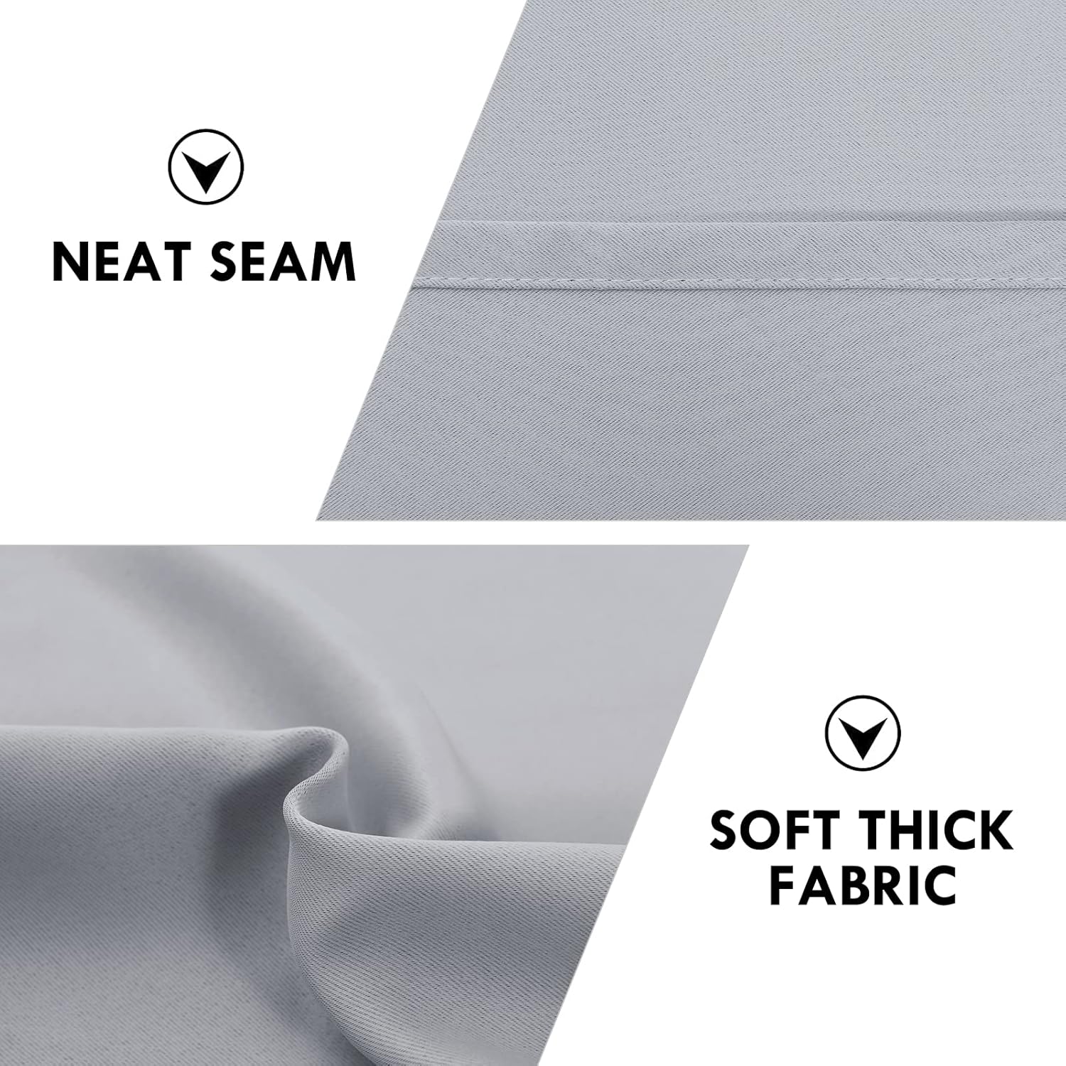 DWCN Silver Grey Blackout Curtains for Bedroom, Thermal Insulated Energy Saving Room Darkening Curtains for Living Room (W60 x L84 inch, Set of 2 Panels, Top of Rod Pocket)