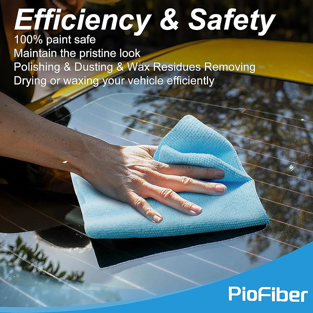 Shop Towels – 50 Pack Edgeless Microfiber Cleaning Cloths, Lint-Free & Reusable Rags for Car Detailing, Kitchen, Garage, Glass – Ultra Soft Quick Dry Towels, 12"x12"