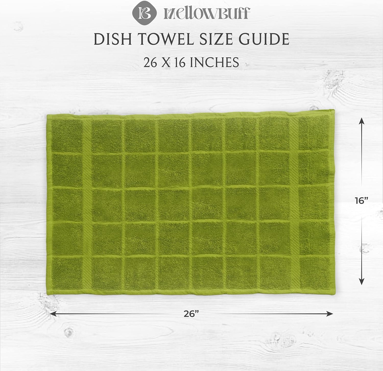 100% Cotton Terry Dish Cloth & Dish Towel, 6 Pack, Super Soft and Absorbent Kitchen Towels, Perfect for Kitchen Cleaning and Dish Washing (Green (DT and DC Combo))