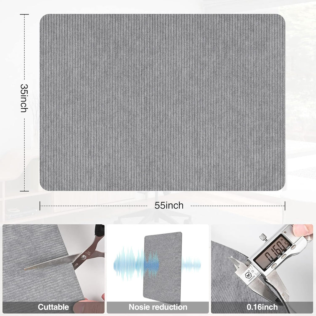 Placoot Desk Chair Mat for Hardwood Floor & Tile 55"x35" Office Chair Mat for Rolling Chairs Large Anti-Slip-Recyclable Material Computer Rug for Office