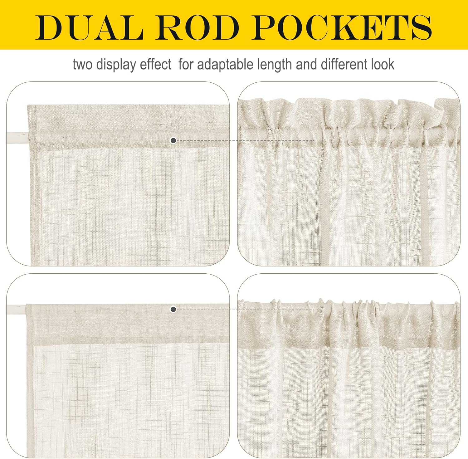 NICETOWN Side Door Front Curtains for Small Window, Privacy Door Shades for Sidelight Curtains, Light Filter Privacy Side Window Drapes, W36 X L72, Beige, 1 Panel