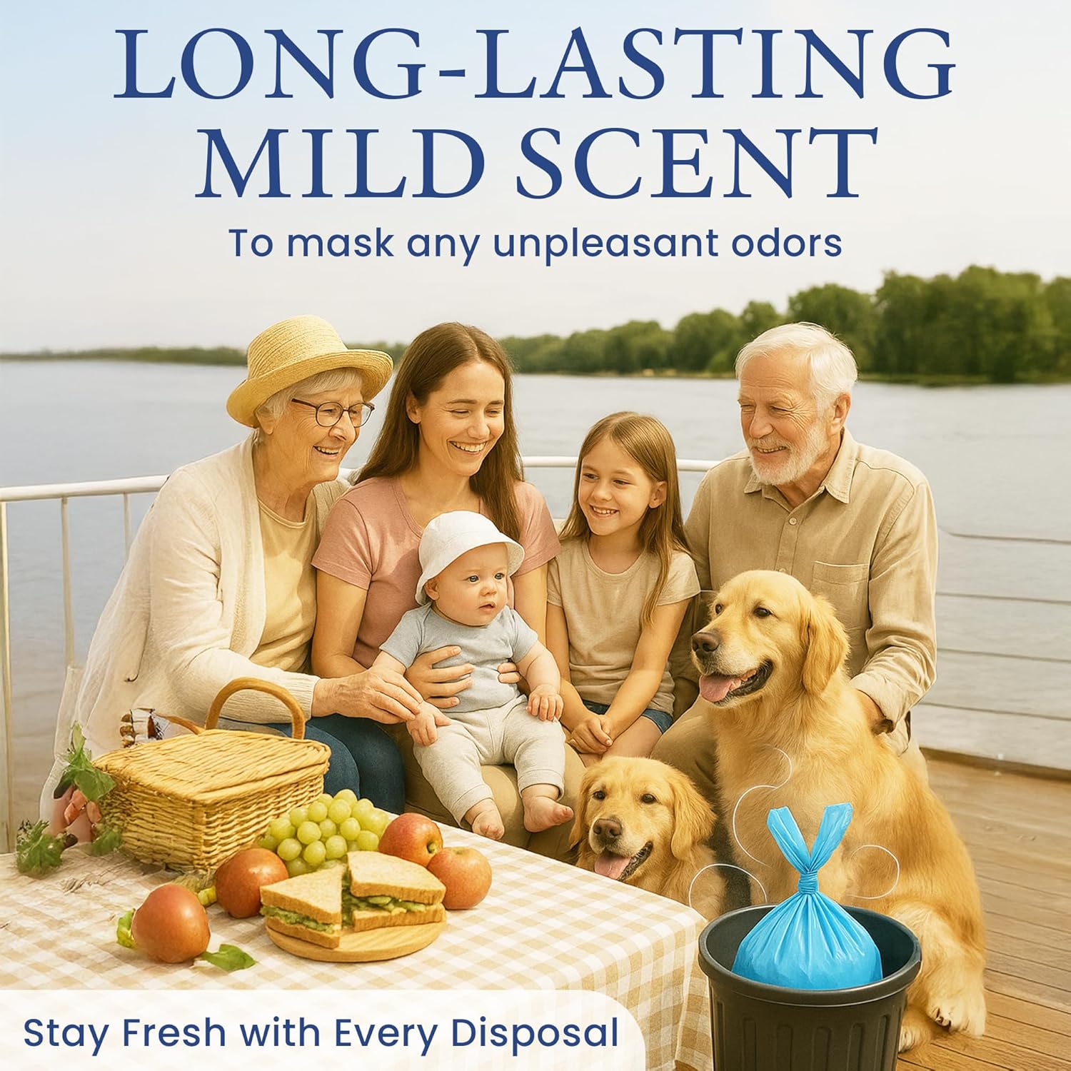 Heaven Scent Hygiene Bags 1.5MIL ULTRA-THICK Discreet Waste Disposal | MADE IN THE USA | Mild Baby Powder Scented Trash Bags for Adult Briefs & Feminine Products - Small, 50 Bags