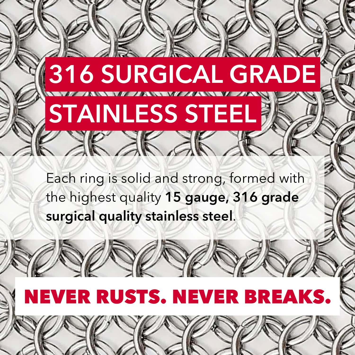 Knapp Made CM Scrubber 6" Small Ring Cast Iron Scrubber - Cast Iron Cleaner for Hard Anodized Cookware, Pre-Seasoned Pans, Dutch Ovens, Iron Pans, Grills and Skillet. Chain Mail Scrubber Cast Iron