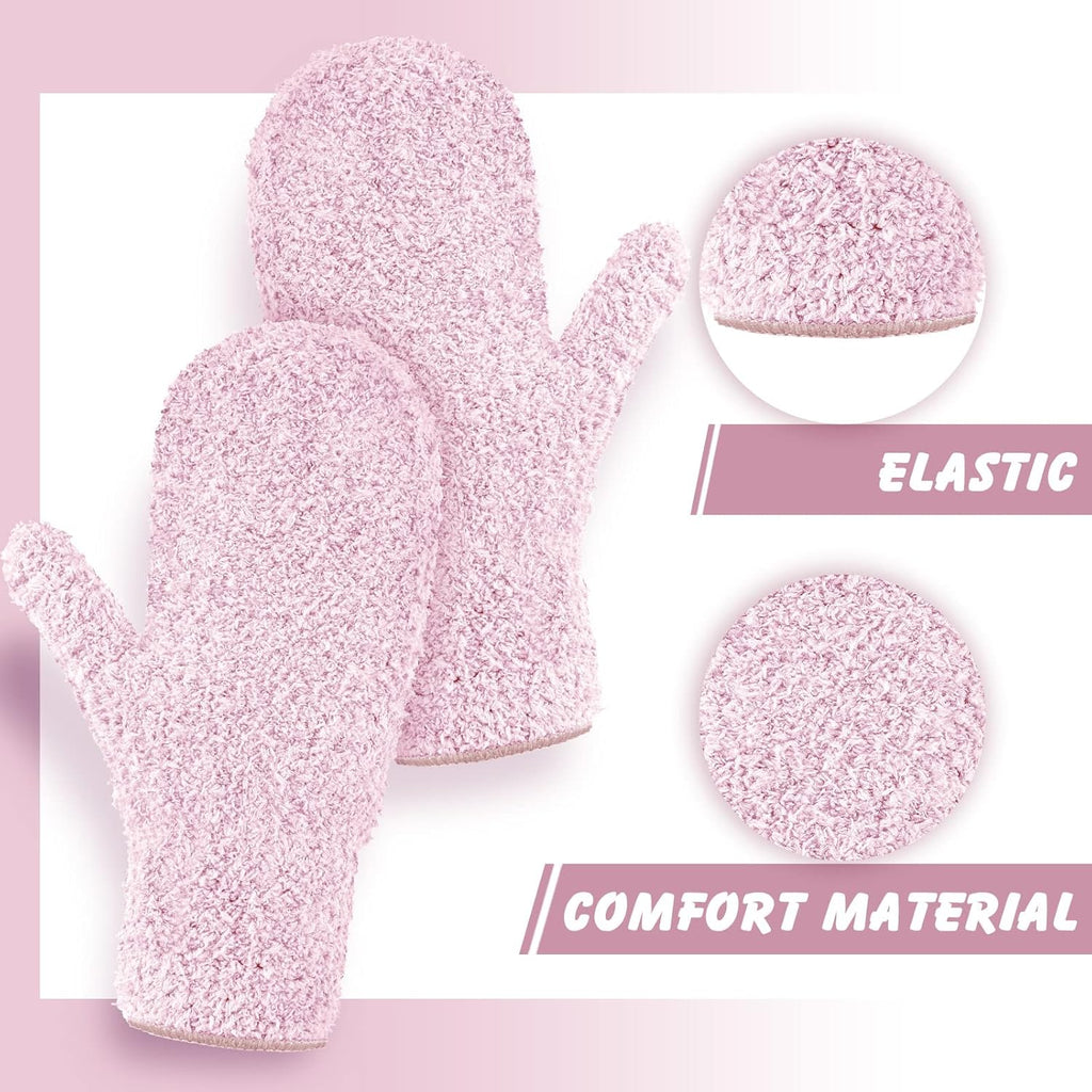 Bencailor 4 Pair Microfiber Dusting Mittens Reusable Women Cleaning Mittens with Thumb for Kitchen