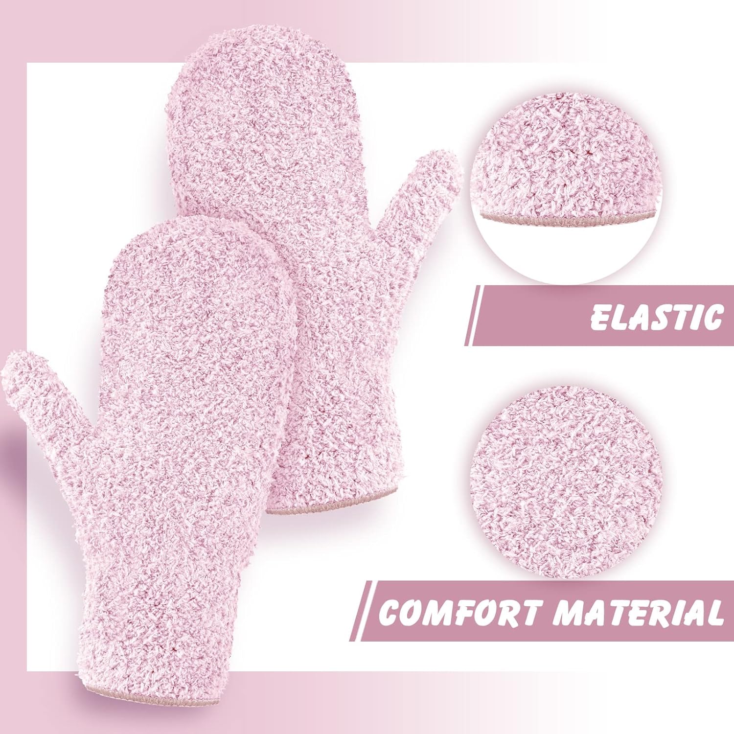 Bencailor 4 Pair Microfiber Dusting Mittens Reusable Women Cleaning Mittens with Thumb for Kitchen