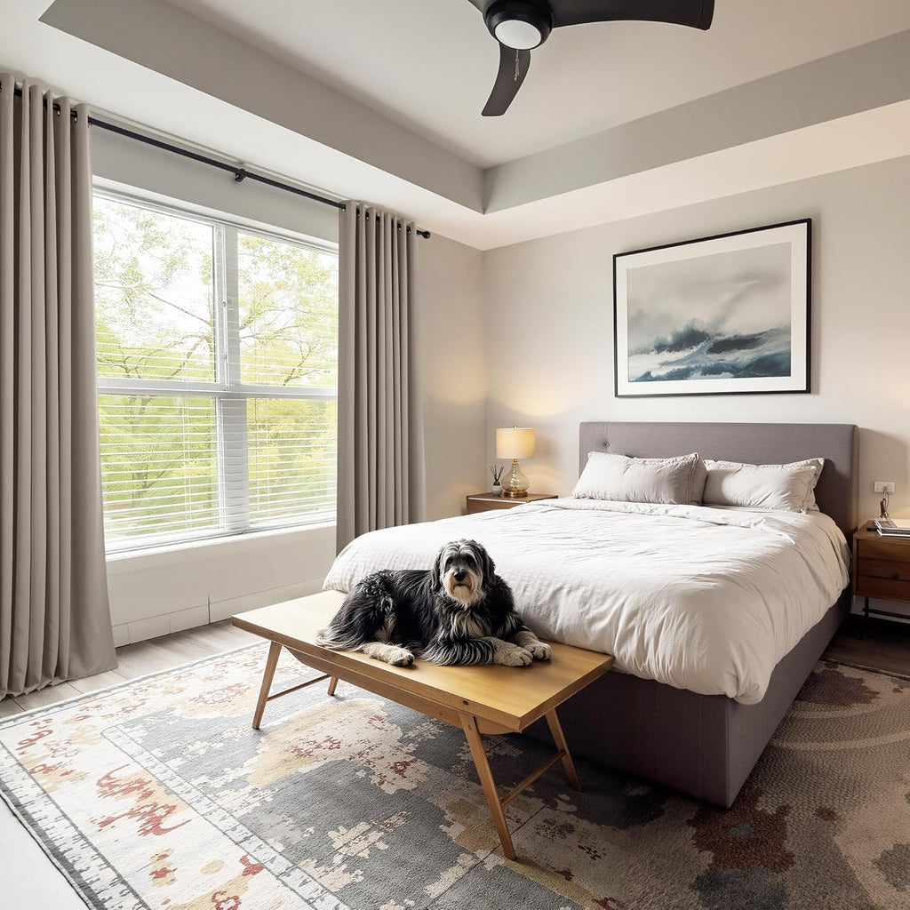 PONY DANCE Light Taupe Blackout Curtains - Thermal Isulated Room Darkening Drapes for Bedroom/Living Room, Set of 2 Curtain Panels, 55 x 80 inch