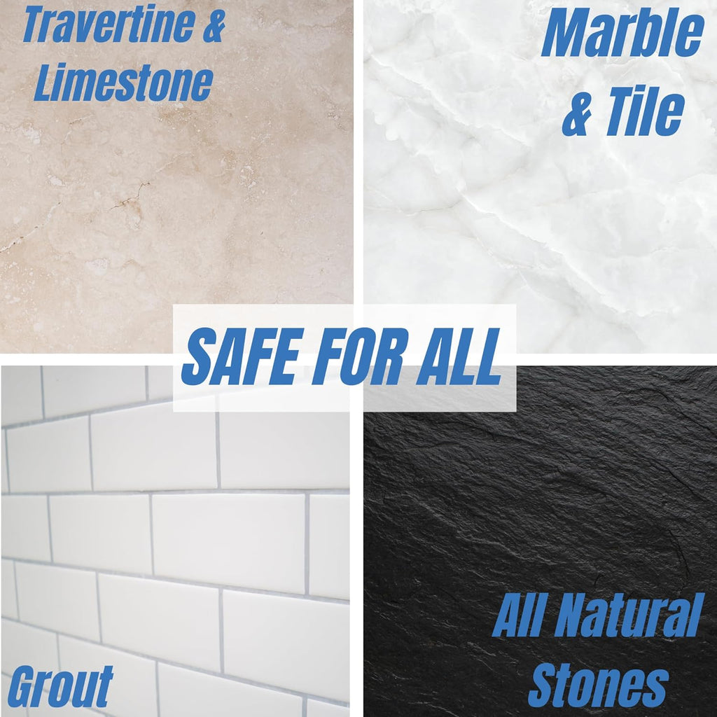 Natural Stone and Grout Penetrating Shower Sealer. Marble, Granite Travertine, Limestone. Protects Making Them Easy to Clean. Works Also on Grout in Tile, Ceramic, and Porcelain. 1-Quart
