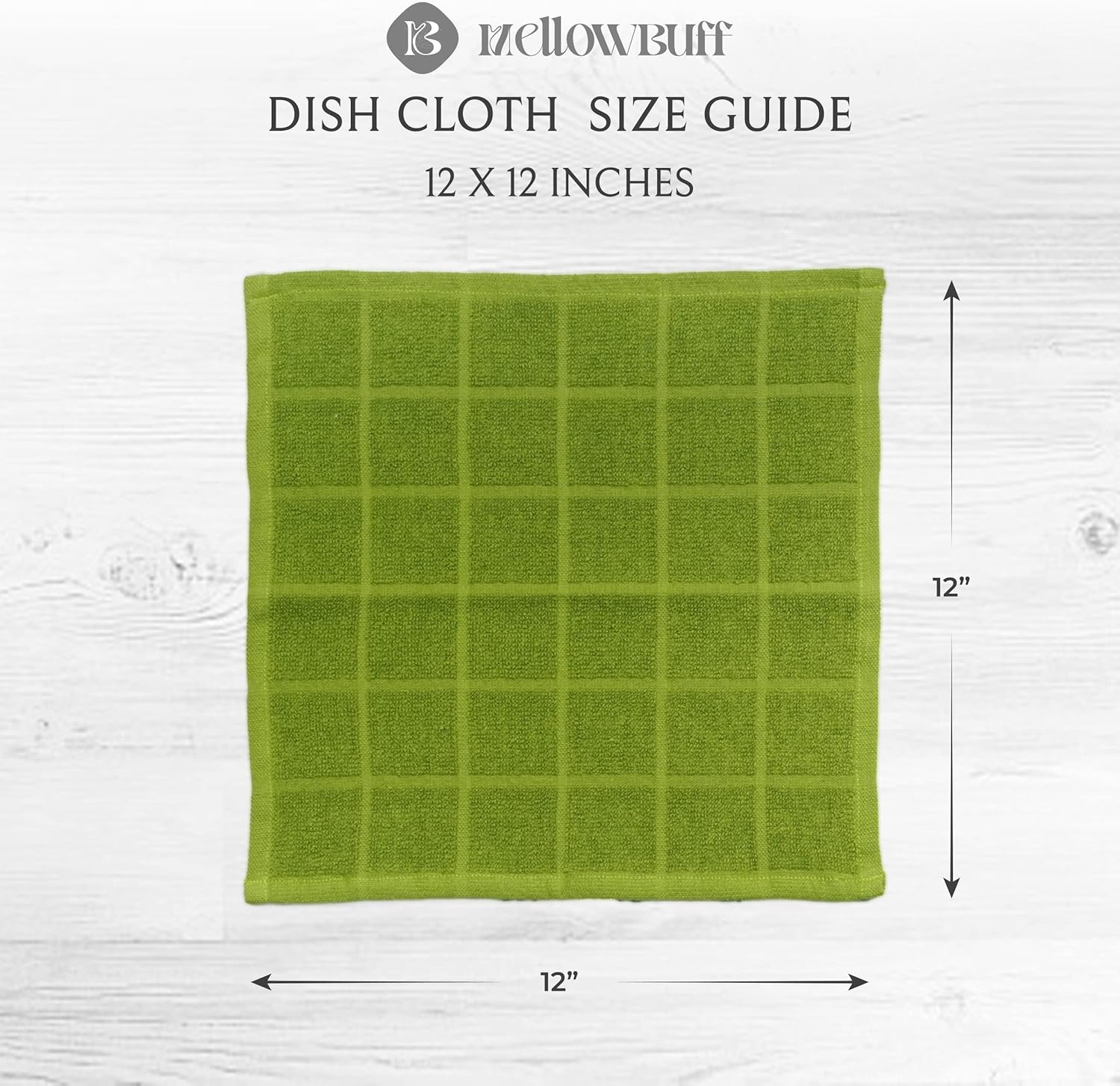 100% Cotton Terry Dish Cloth & Dish Towel, 6 Pack, Super Soft and Absorbent Kitchen Towels, Perfect for Kitchen Cleaning and Dish Washing (Green 6 Pack)
