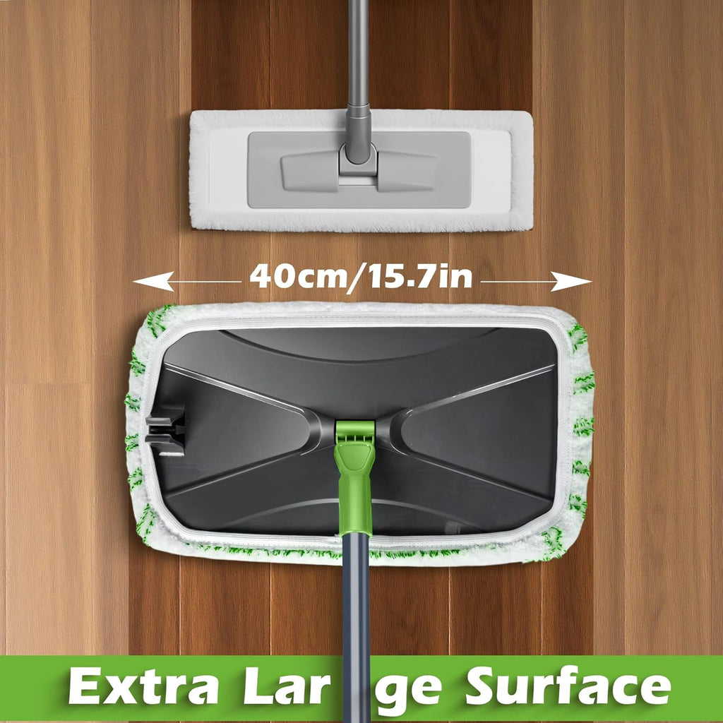 MASTERTOP Dust Mop for Hardwood Floors, Extra Large Microfiber Flat Mop with 5 Wet & Dry Reusable Pads, Hardwood Mops with Telescopic Handle for Laminate, Tile, Vinyl