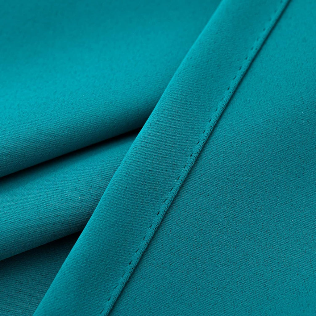 Pickluc Teal Cafe Curtain - Half Window, 24x30 Inches, 2 Panels, Rod Pocket, Blackout