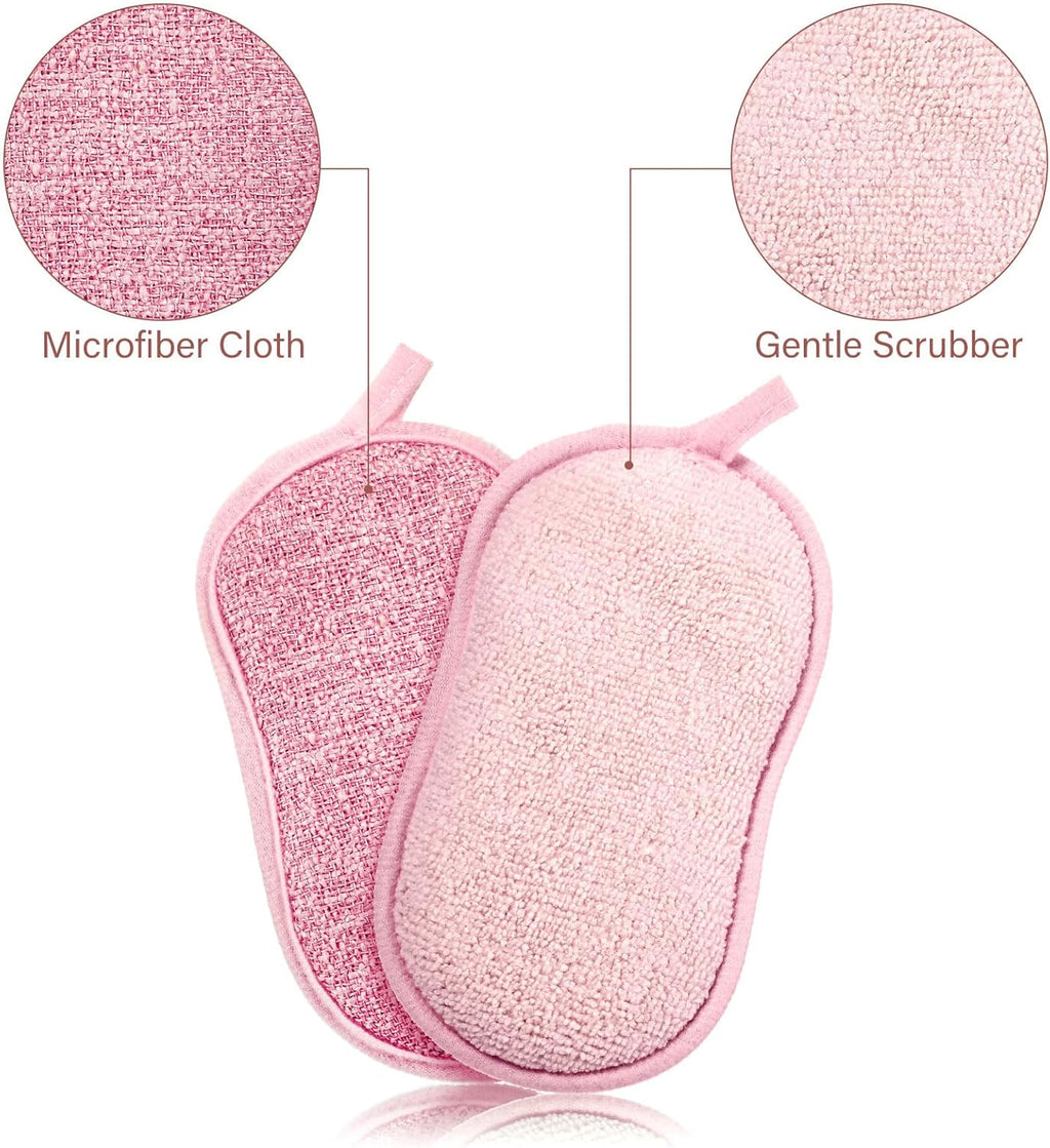 Boao 10 Pieces Multipurpose Kitchen Scrub Sponges, Non-Scratch Microfiber Scrub Sponges for Kitchen Reusable Scouring Pads Sponge Scrubber for Household Cleaning Dishes and Pots(Mixed Colors)