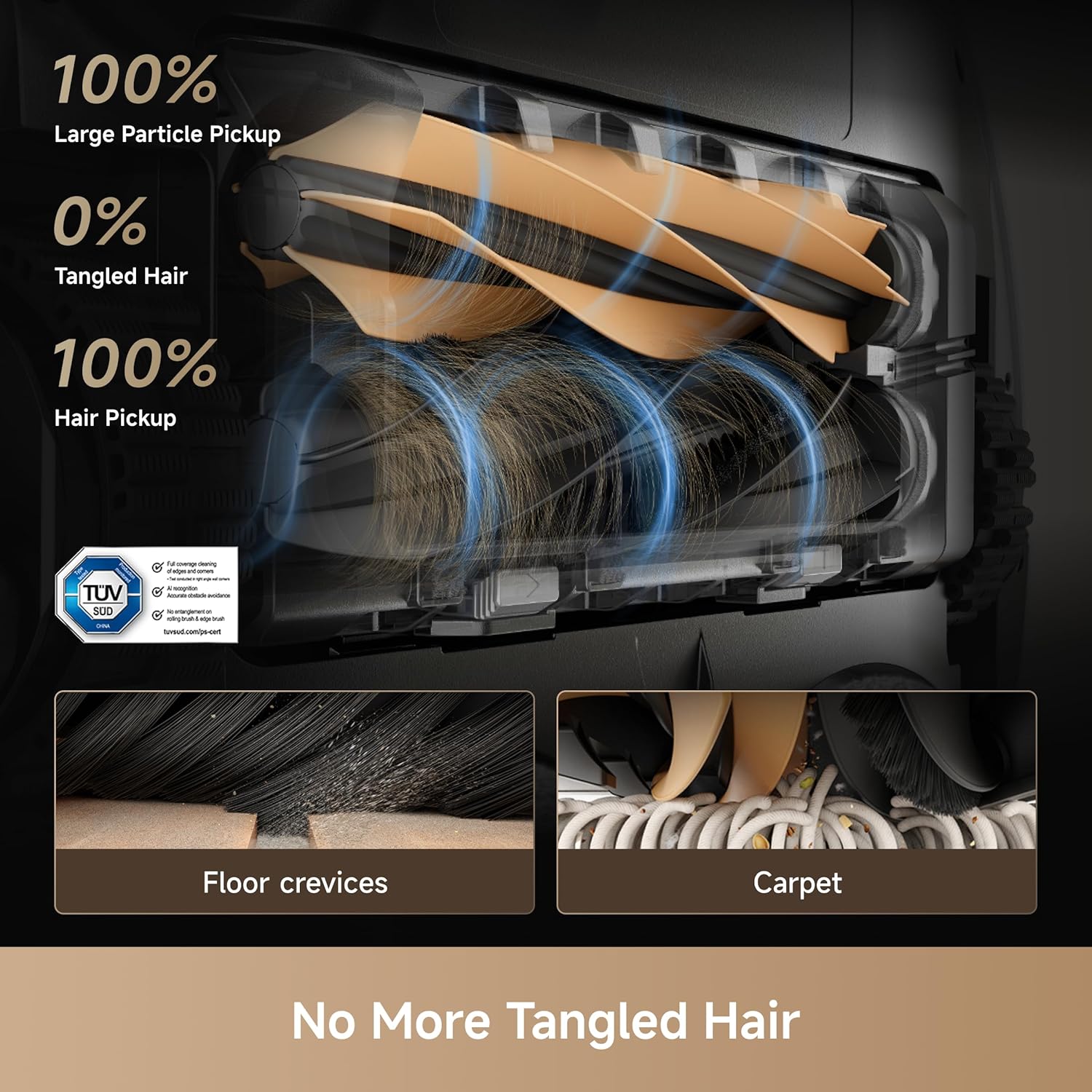 DREAME X50 Ultra Complete Robot Vacuum and Mop with Auto-Empty and Mop Self-Cleaning, 20,000Pa Suction, Obstacle Avoidance and 360° Navigation, Corner to Edge Deep Cleaning, Detangling Brush (Black)