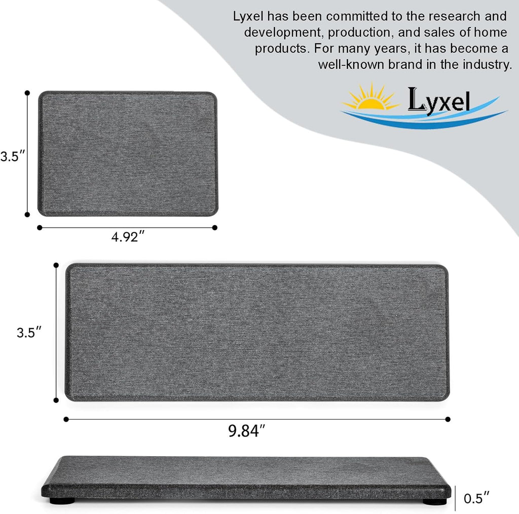 3PCS Stone Drying Tray, Water Absorbing Stone Tray for Sink, Stones Soap Trays, Fast Dry Diatomite Stones Mat,Used for Hand Soaps,Sponge,Toothbrush Holder in Bathroom Counter and Kitchen Sinks